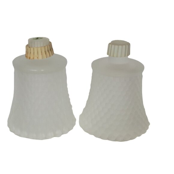 2ct Vintage Frosted White HOMCO Diamond Point Candle Votive Cup Home Interiors - Picture 1 of 5